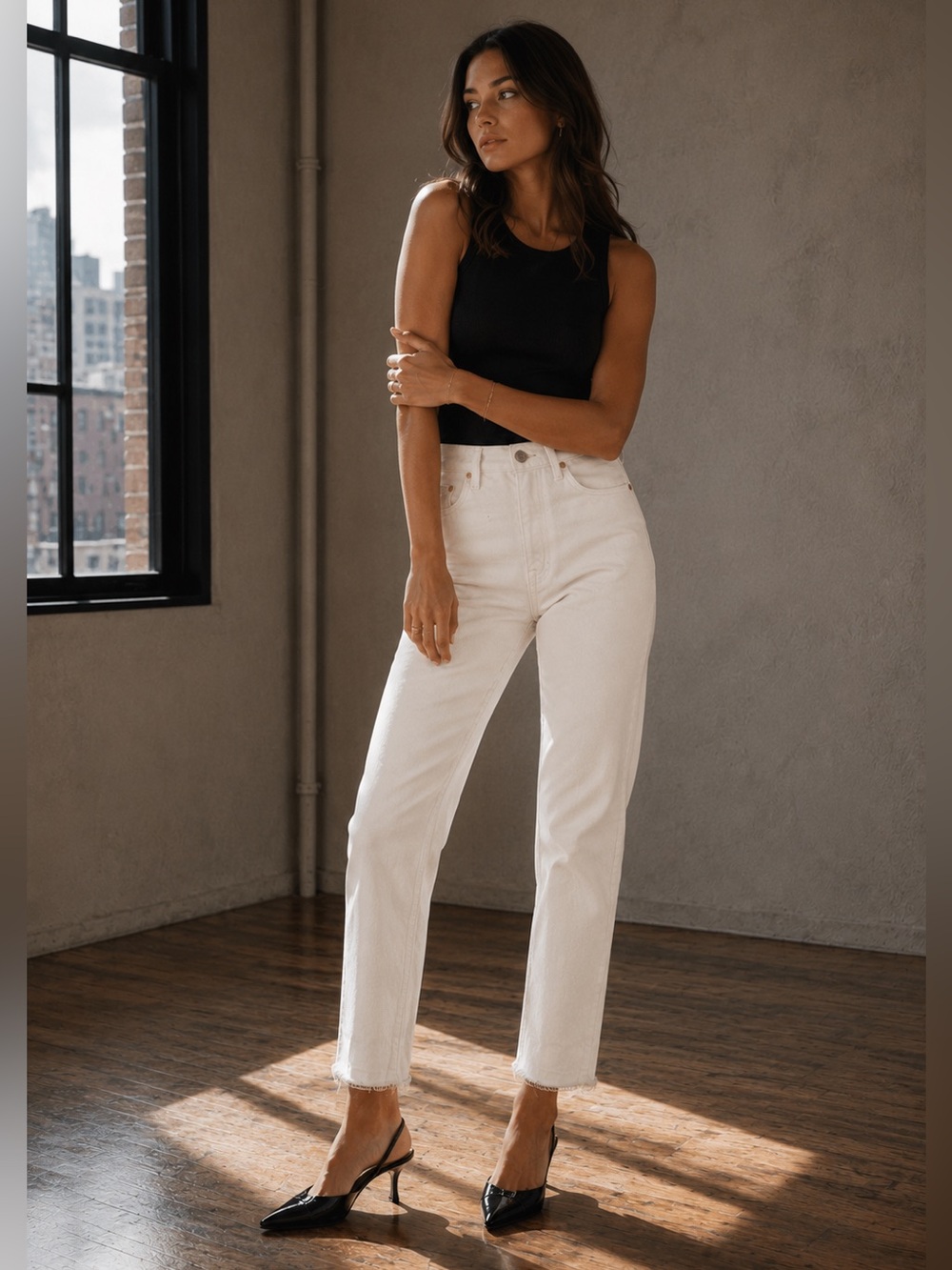 Levi's White High Rise Jeans 00R